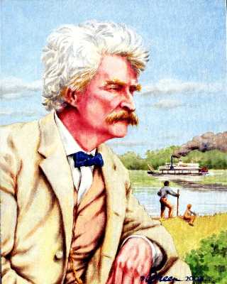 Baltimore portrait from photo of Mark Twain