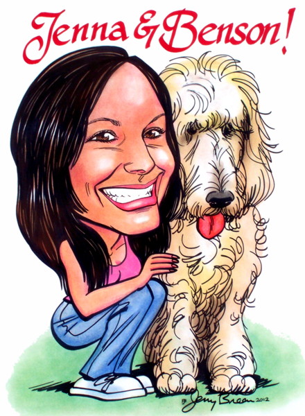 gift caricature from photo dog caricature pet caricature from photo