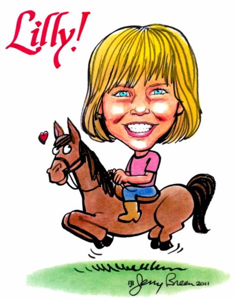 horse caricature horse cartoon gift caricature